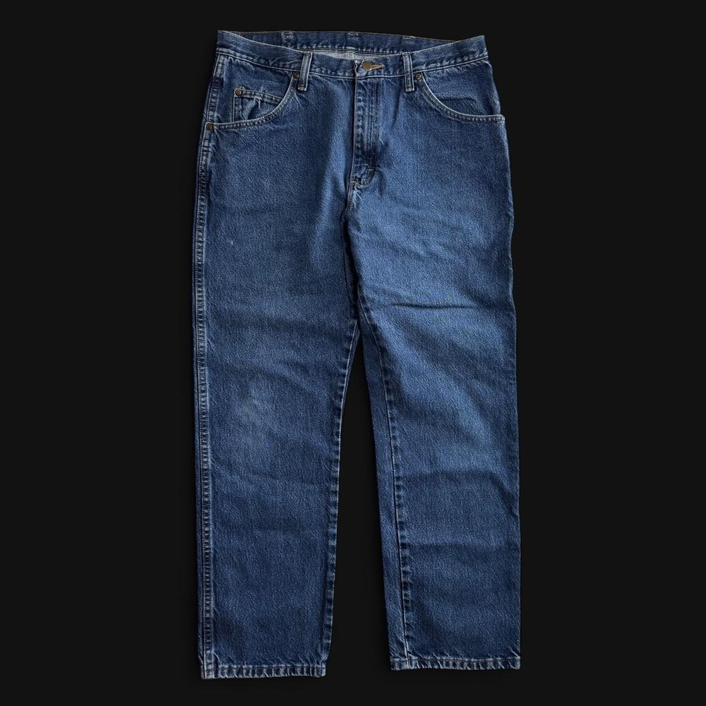 Wrangler Regular Fit Jeans Mens 35x30 Medium Wash Straight Leg Denim 96501MR